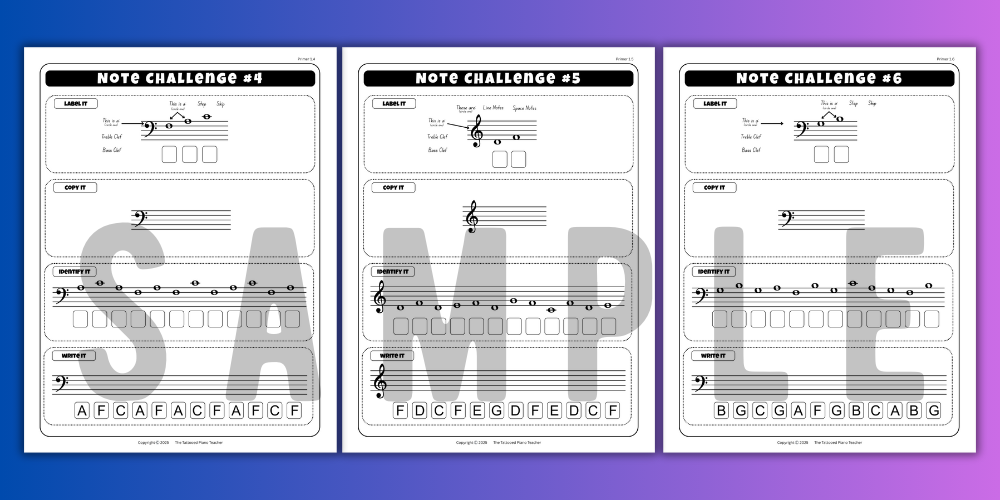 Primer Note Worksheet Pack