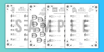 Winter INTERVALS Music Worksheets