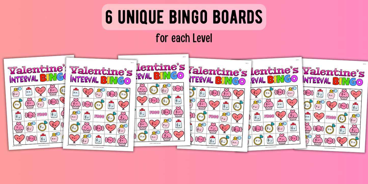 Valentine's Day Music Interval Bingo