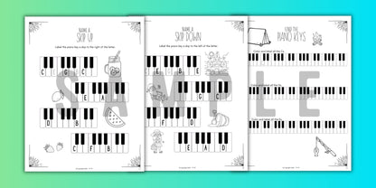Summer PIANO KEYS Music Worksheets