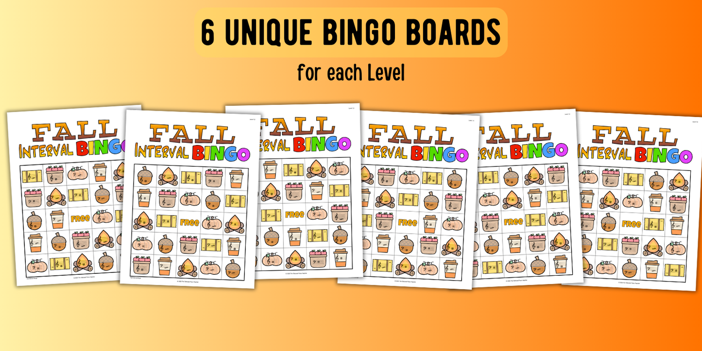 Fall Music Interval Bingo