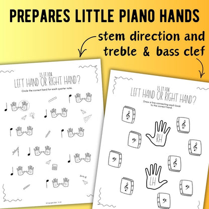 Back to School FINGER NUMBERS Music Worksheets