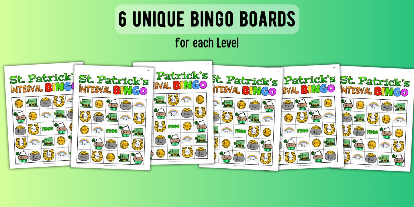 St. Patrick's Day Music Interval Bingo