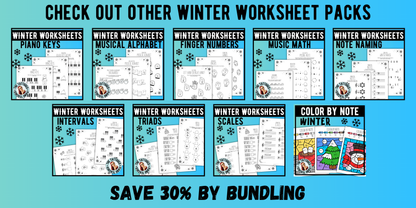 Winter INTERVALS Music Worksheets