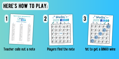 Winter Music Note Bingo