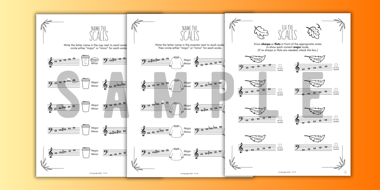 Fall SCALES Worksheets