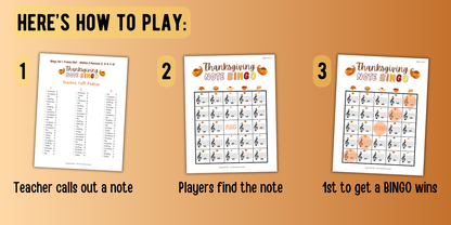 Thanksgiving Music Note Bingo