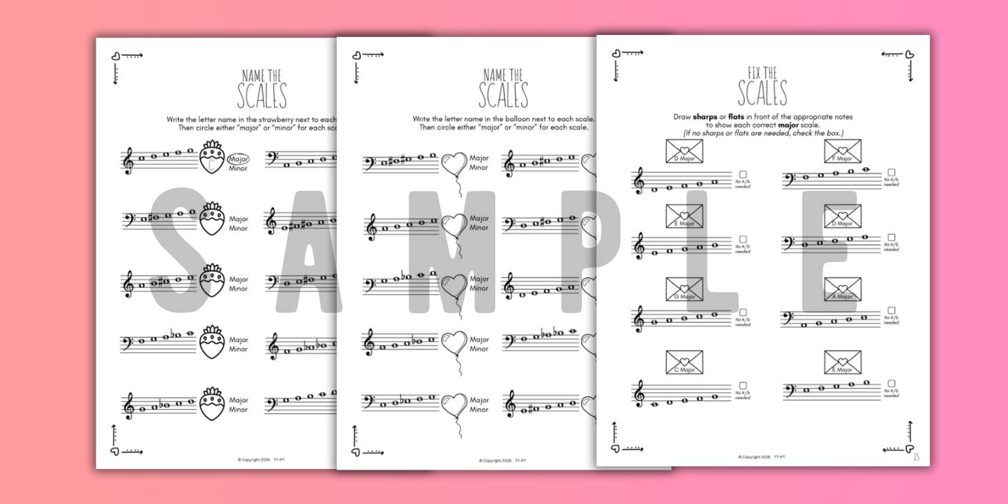 Valentine's Day SCALES Worksheets