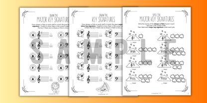 Fall KEY SIGNATURES Worksheets