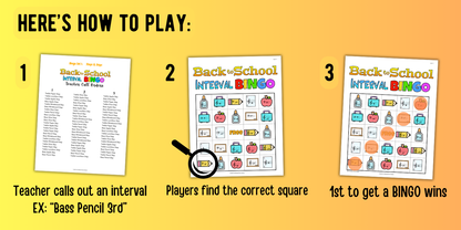 Back to School Interval Bingo