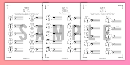 Valentine's Day NOTE NAMING Music Worksheets