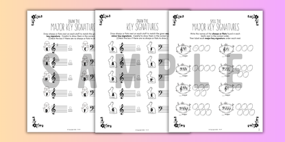 Spring KEY SIGNATURES Worksheets