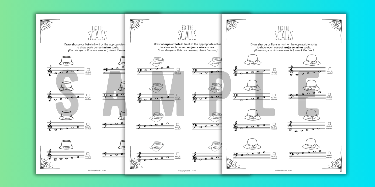 Summer SCALES Worksheets