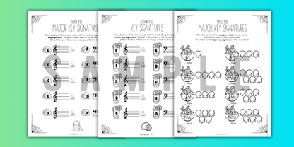 Summer KEY SIGNATURES Worksheets