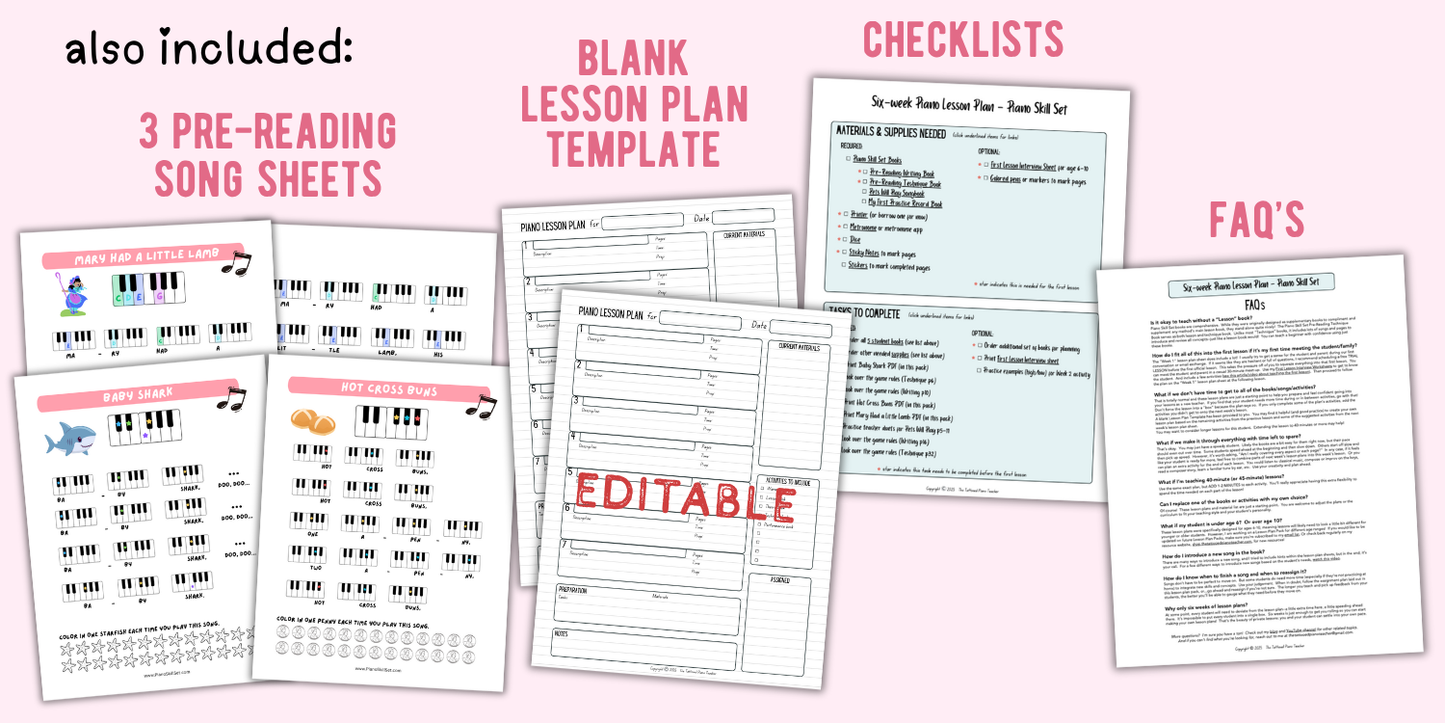Piano Skill Set Lesson Plans