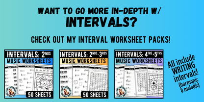 Winter INTERVALS Music Worksheets