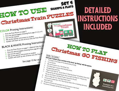 Christmas Train Puzzles Set 4: Sharps & Flats