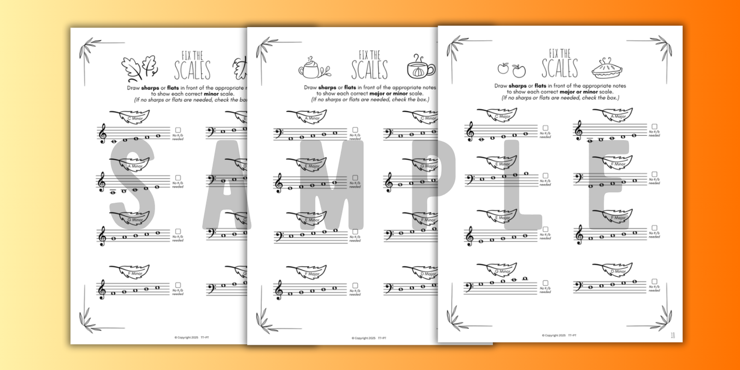 Fall SCALES Worksheets