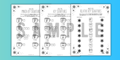 Winter KEY SIGNATURES Worksheets