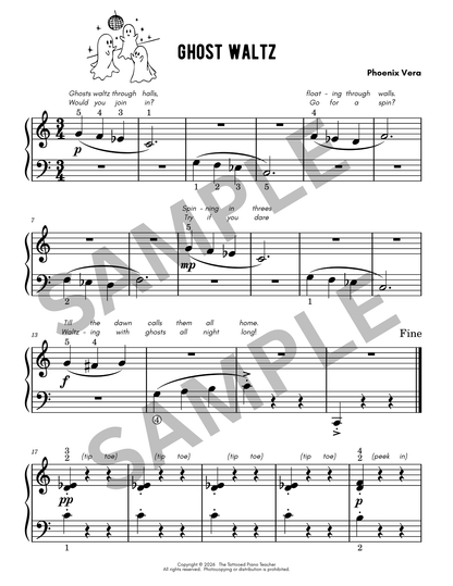 Ghost Waltz - Level 1 Early Elementary Halloween Piano Solo Sheet Music