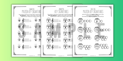St. Patrick's Day KEY SIGNATURES Worksheets