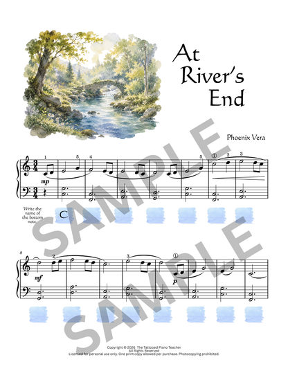 At River's End - Level 2B Elementary Fantasy Piano Solo Sheet Music