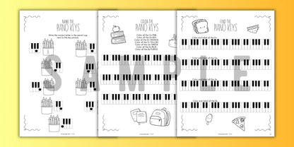 Back to School PIANO KEYS Music Worksheets