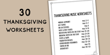 Thanksgiving Music Activity Bundle