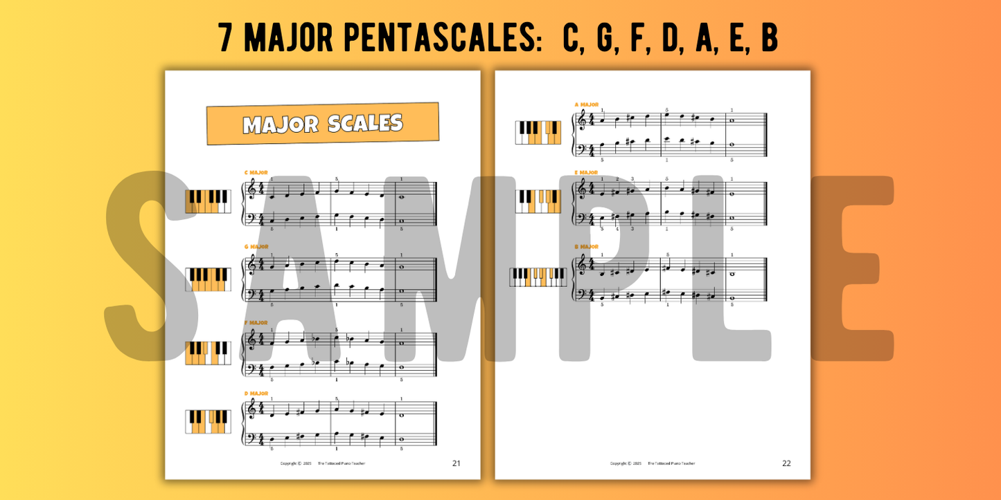 Beginner 5-Finger Scales for Level 1 Piano Students