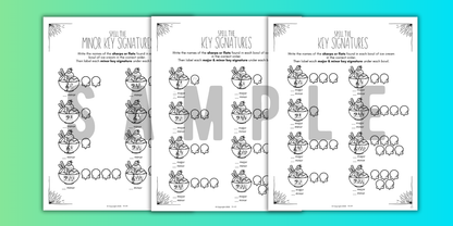 Summer KEY SIGNATURES Worksheets