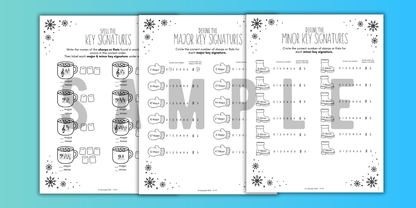 Winter KEY SIGNATURES Worksheets