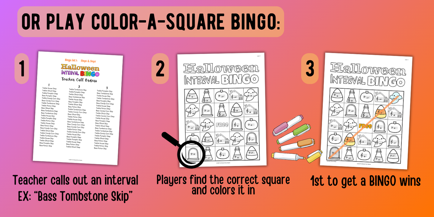 Halloween Music Interval Bingo