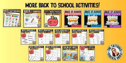Back to School Music Note Bingo