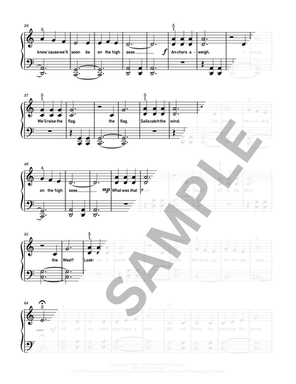 On the High Seas - Level 2A Elementary Fantasy Piano Solo Sheet Music