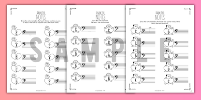 Valentine's Day NOTE NAMING Music Worksheets