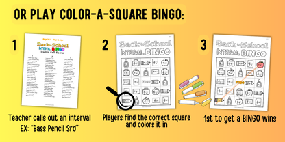 Back to School Interval Bingo