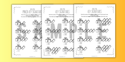 Back to School KEY SIGNATURES Worksheets