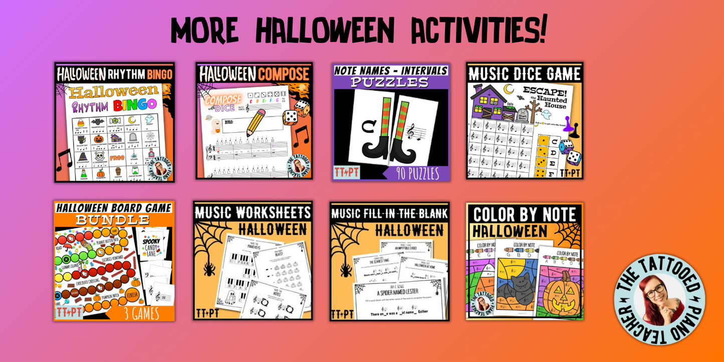 Halloween Music Note Bingo