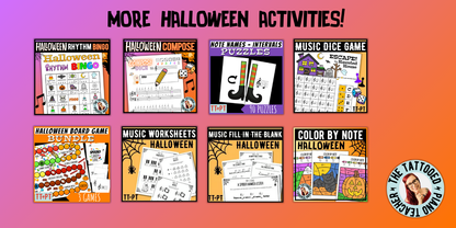 Halloween Music Note Bingo