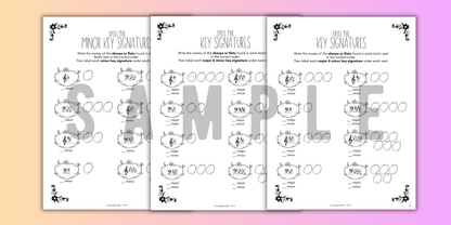 Spring KEY SIGNATURES Worksheets