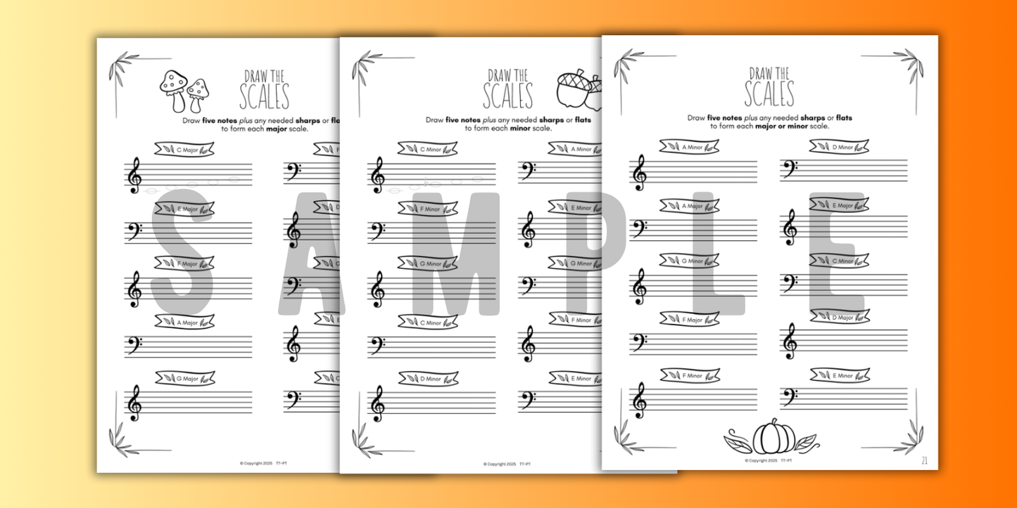 Fall SCALES Worksheets