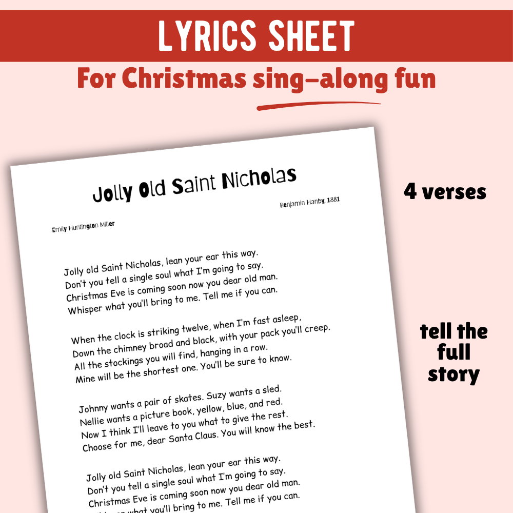 Jolly Old Saint Nicholas Christmas Lead Sheet Music