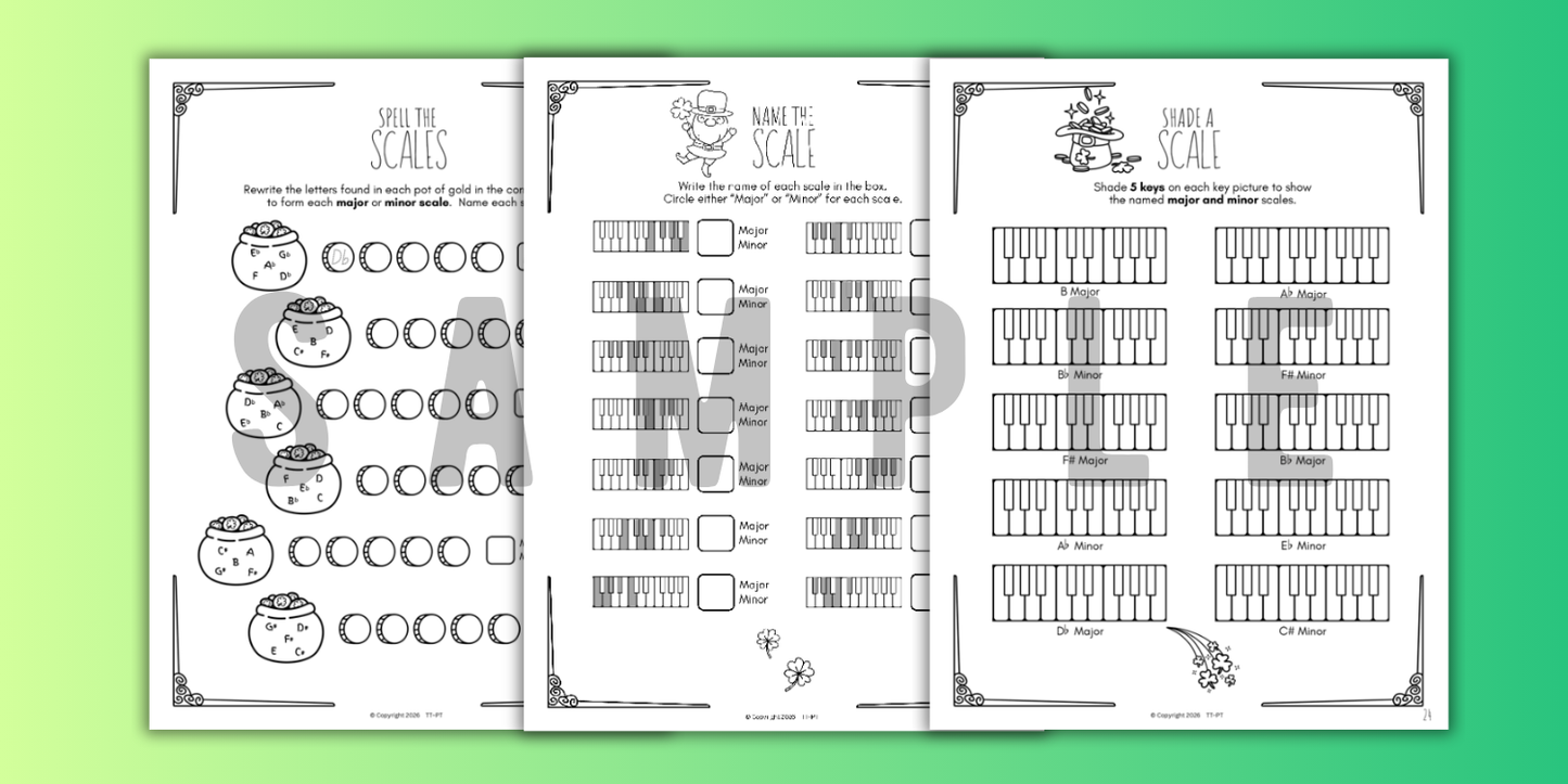 St. Patrick's Day SCALES Worksheets