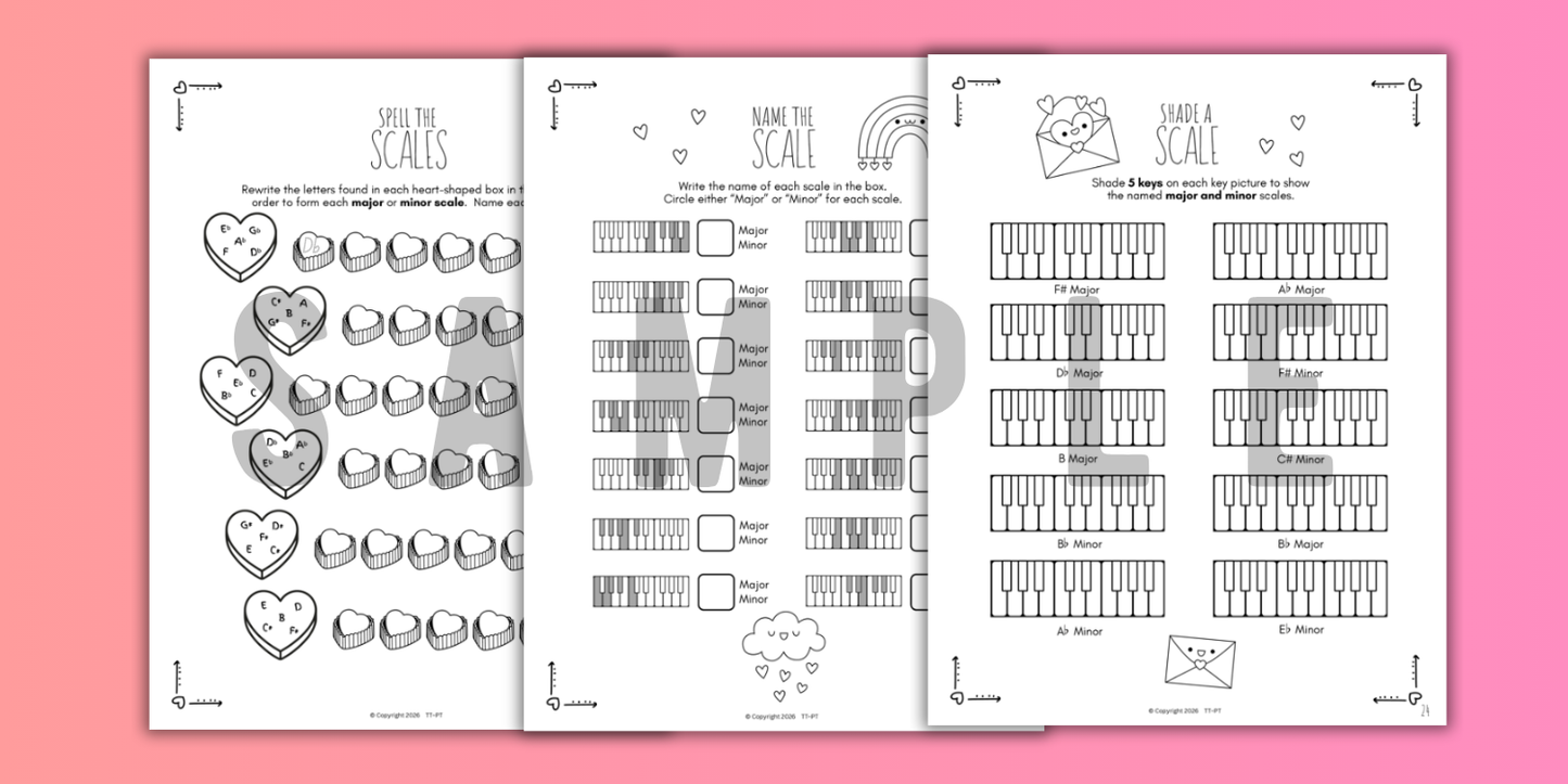 Valentine's Day SCALES Worksheets