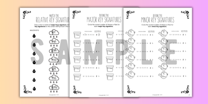 Spring KEY SIGNATURES Worksheets