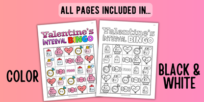 Valentine's Day Music Interval Bingo