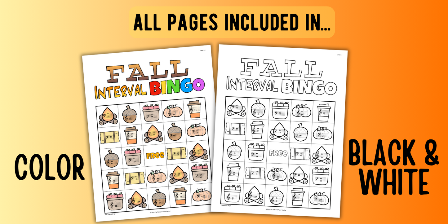 Fall Music Interval Bingo
