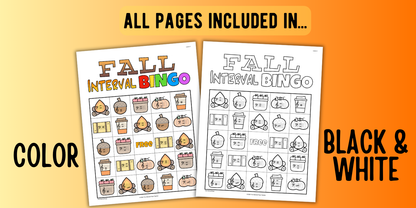 Fall Music Interval Bingo