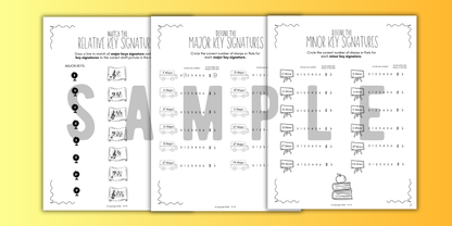 Back to School KEY SIGNATURES Worksheets