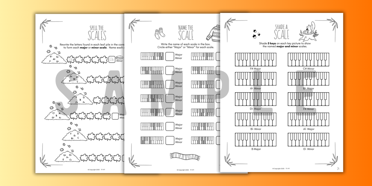 Fall SCALES Worksheets